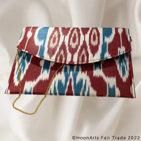 Red, White & Blue Ikat Clutch