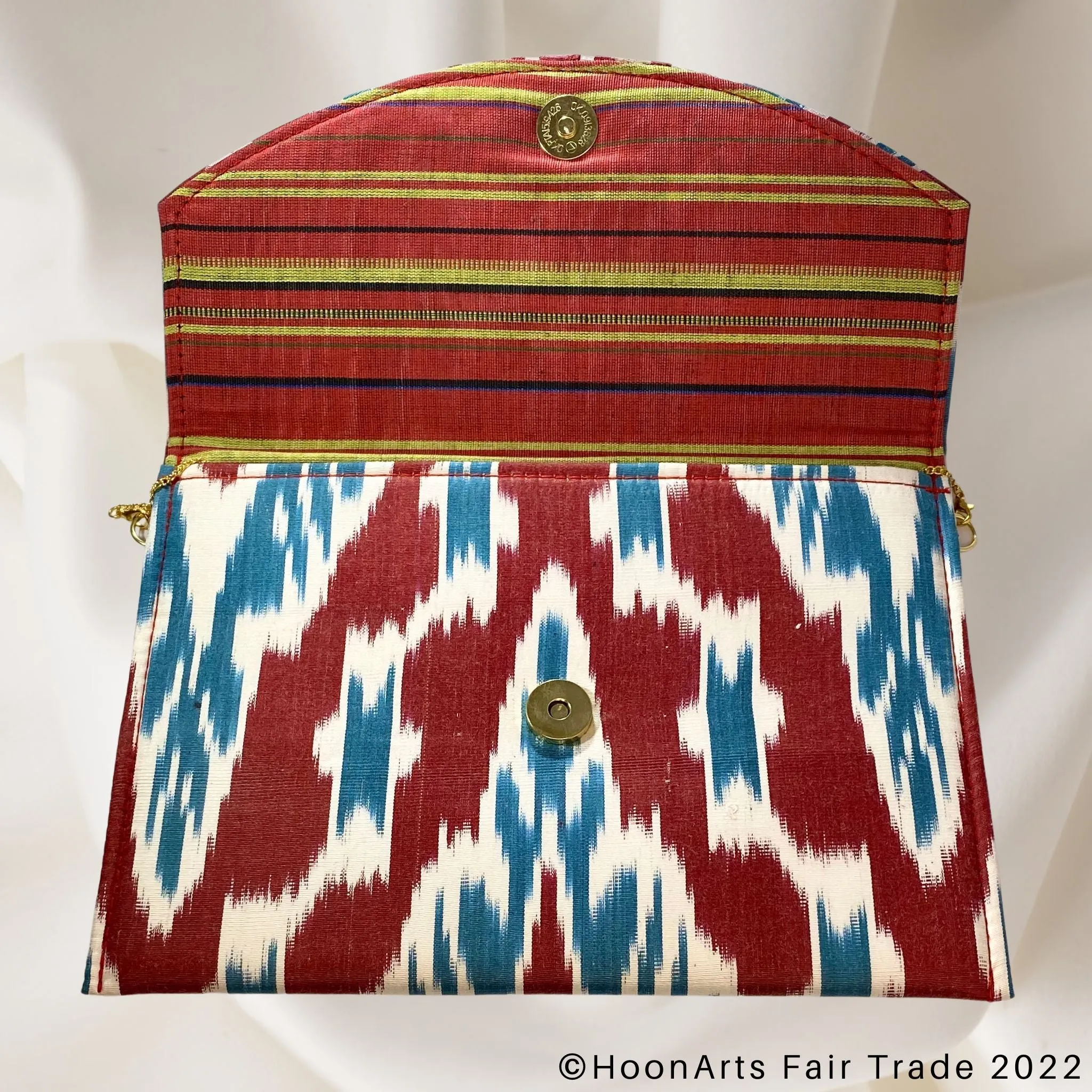 Red, White & Blue Ikat Clutch