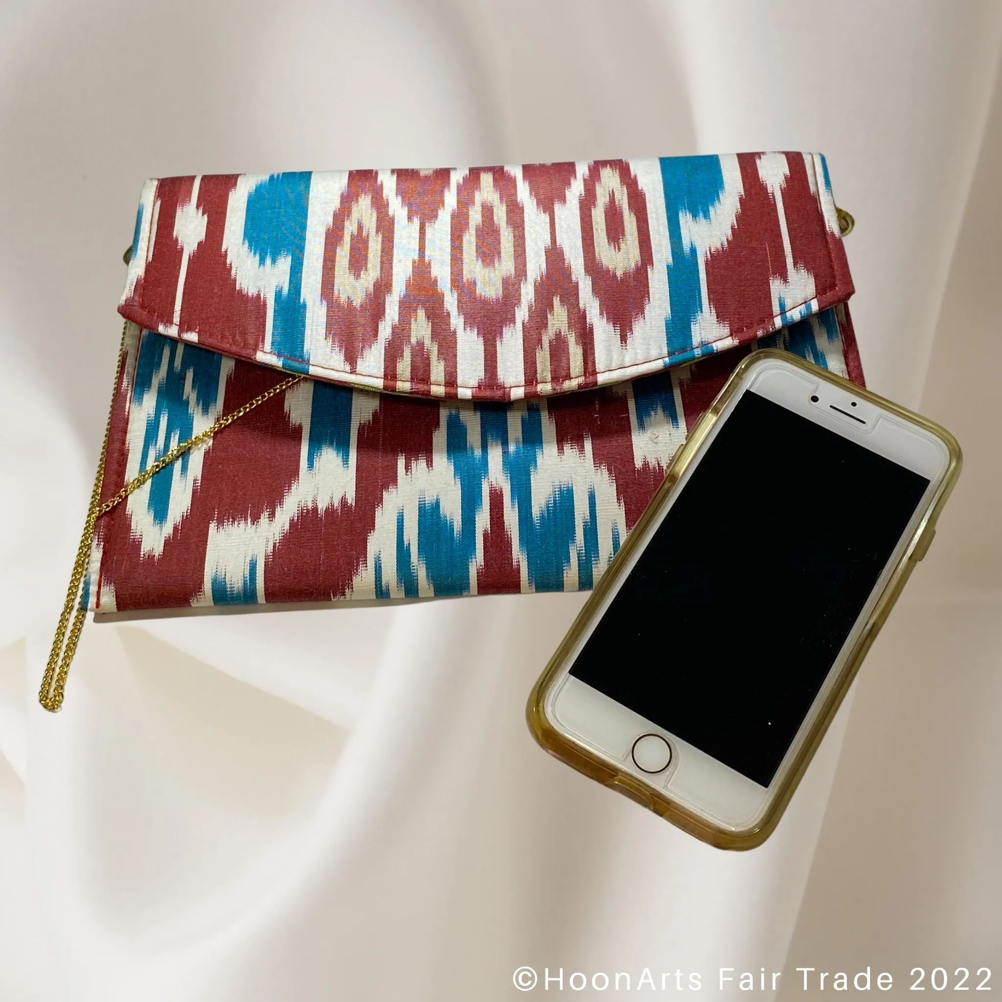 Red, White & Blue Ikat Clutch