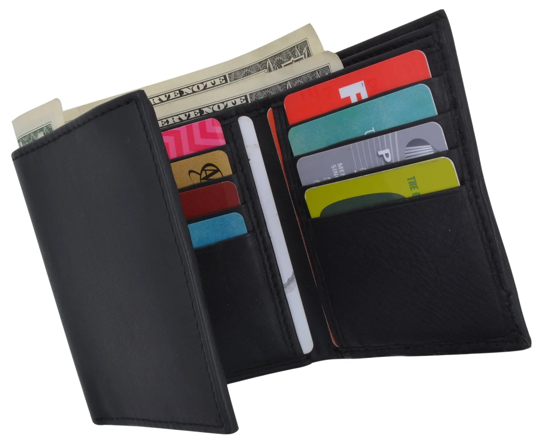 RFID Trifold Premium Leather Mens Card Holder Wallet W/ Outside ID Window RFIDCN1355