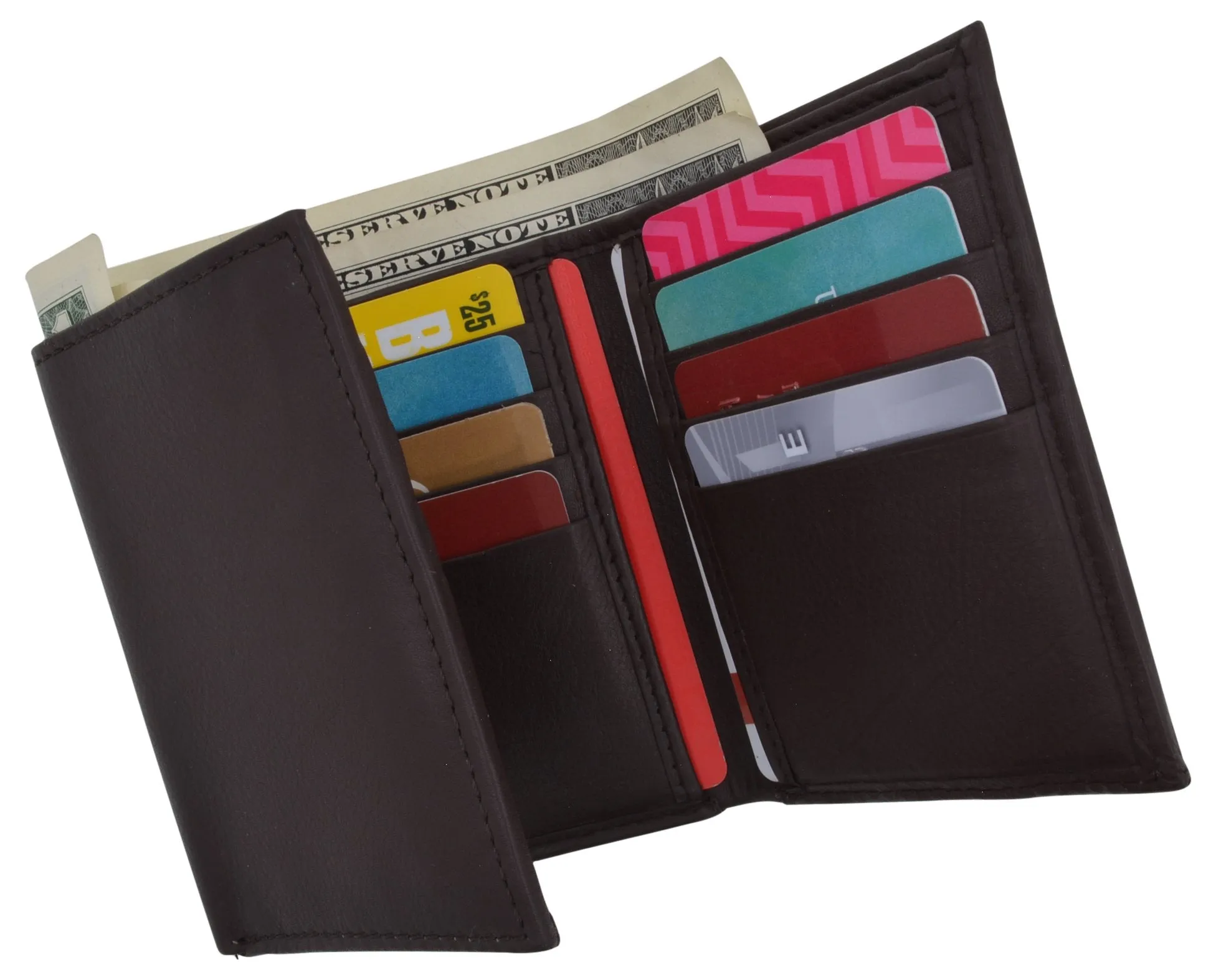 RFID Trifold Premium Leather Mens Card Holder Wallet W/ Outside ID Window RFIDCN1355