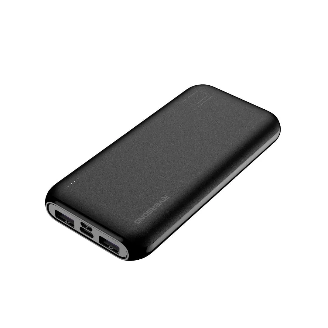 Riversong 10000mAh Fast Charging Power Bank, 2 USB-A, Micro USB & Type-C Port -  PB78