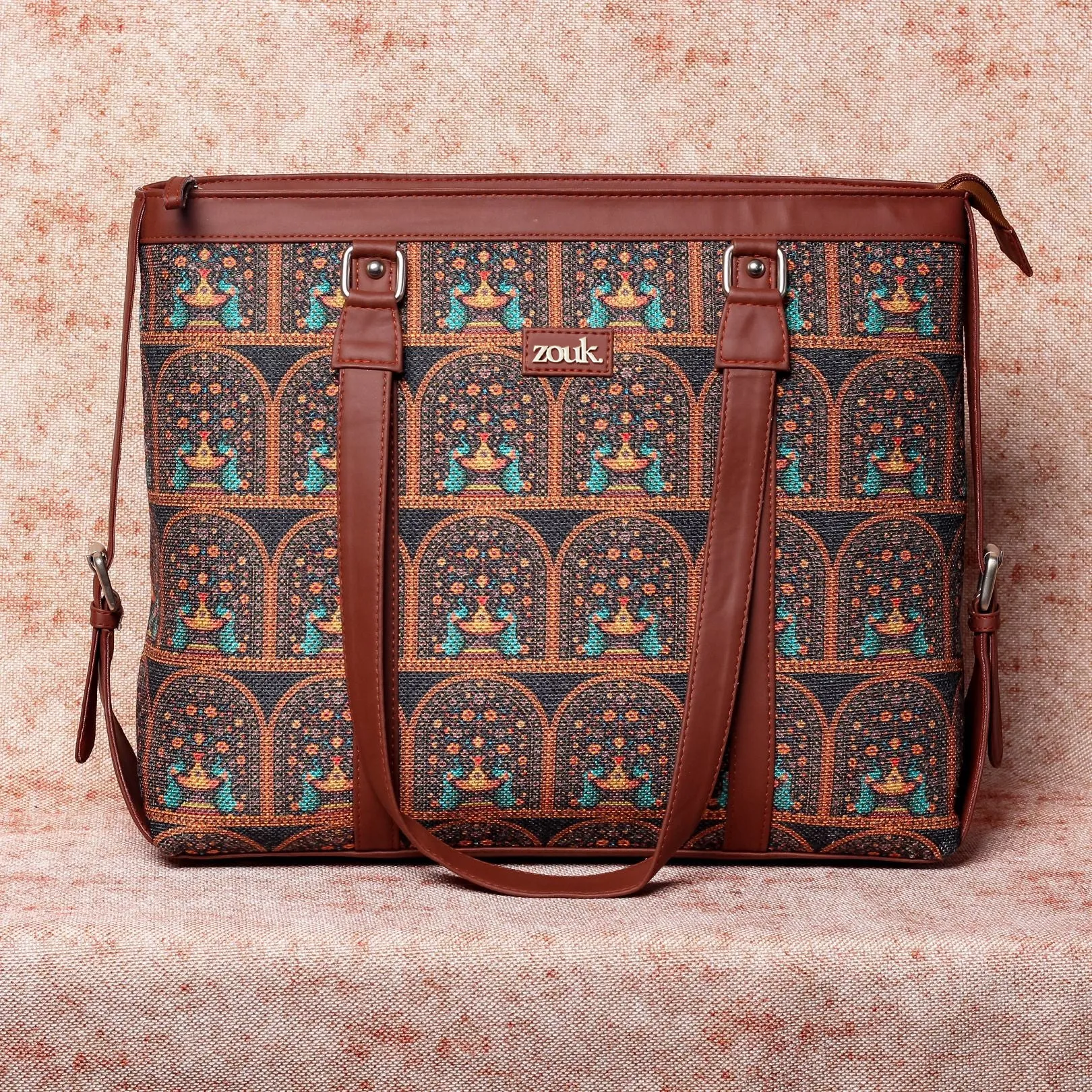 Royal Indian Peacock Motif Women's Office Bag