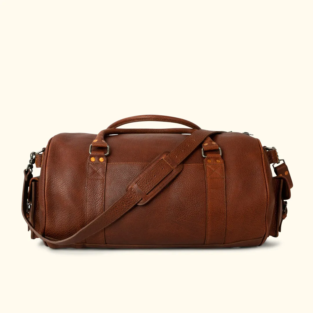 Ryder Reserve Bison Leather Travel Duffle Bag | Brown