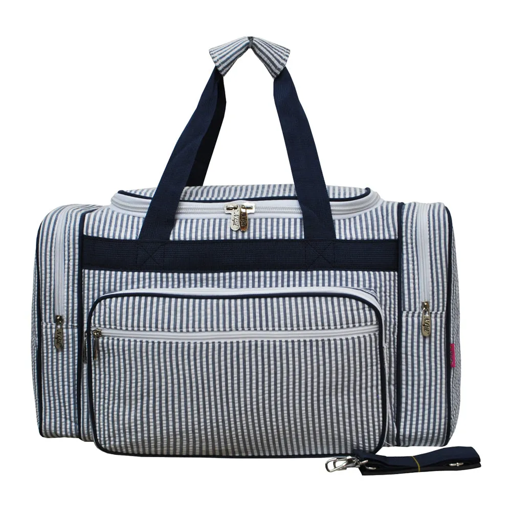 Seersucker Navy NGIL  20" Duffle Bag