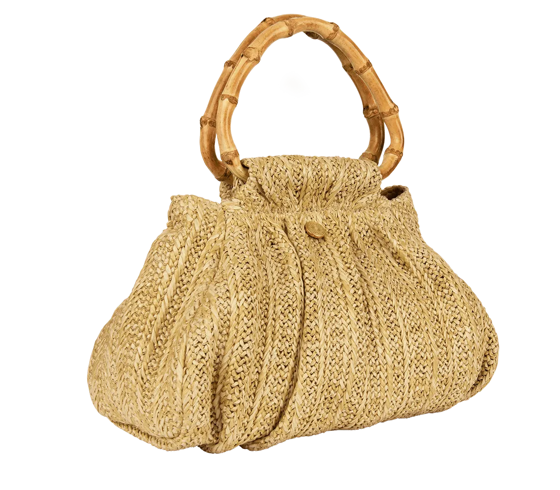 Serifos Mini Bamboo Raffia Straw Bag