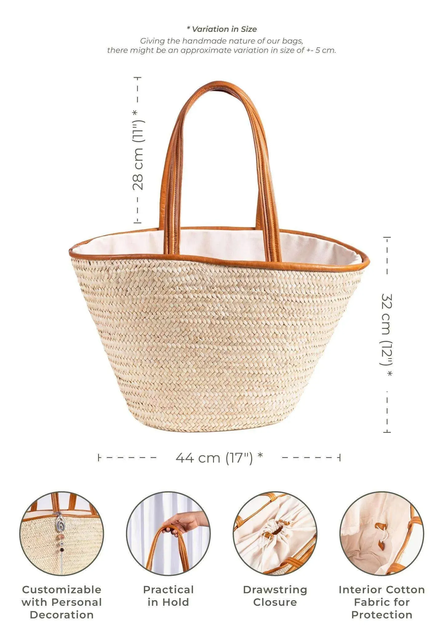 Shopping Bag Saaf with Leather L