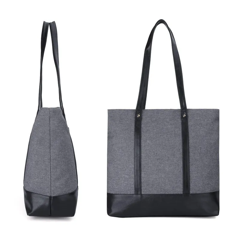 Single: Polyester Tote Bag with Laptop Sleeve | Sturdy Handles | 14L | Grey