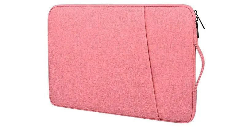 Sleek And Stylish Slant Zipper Designed Laptop Sleeve- Pink