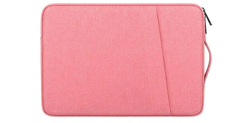 Sleek And Stylish Slant Zipper Designed Laptop Sleeve- Pink