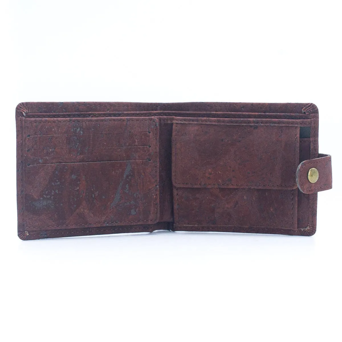 Sleek Bifold Cork Wallet with Snap Button BAG-2270-WALLET