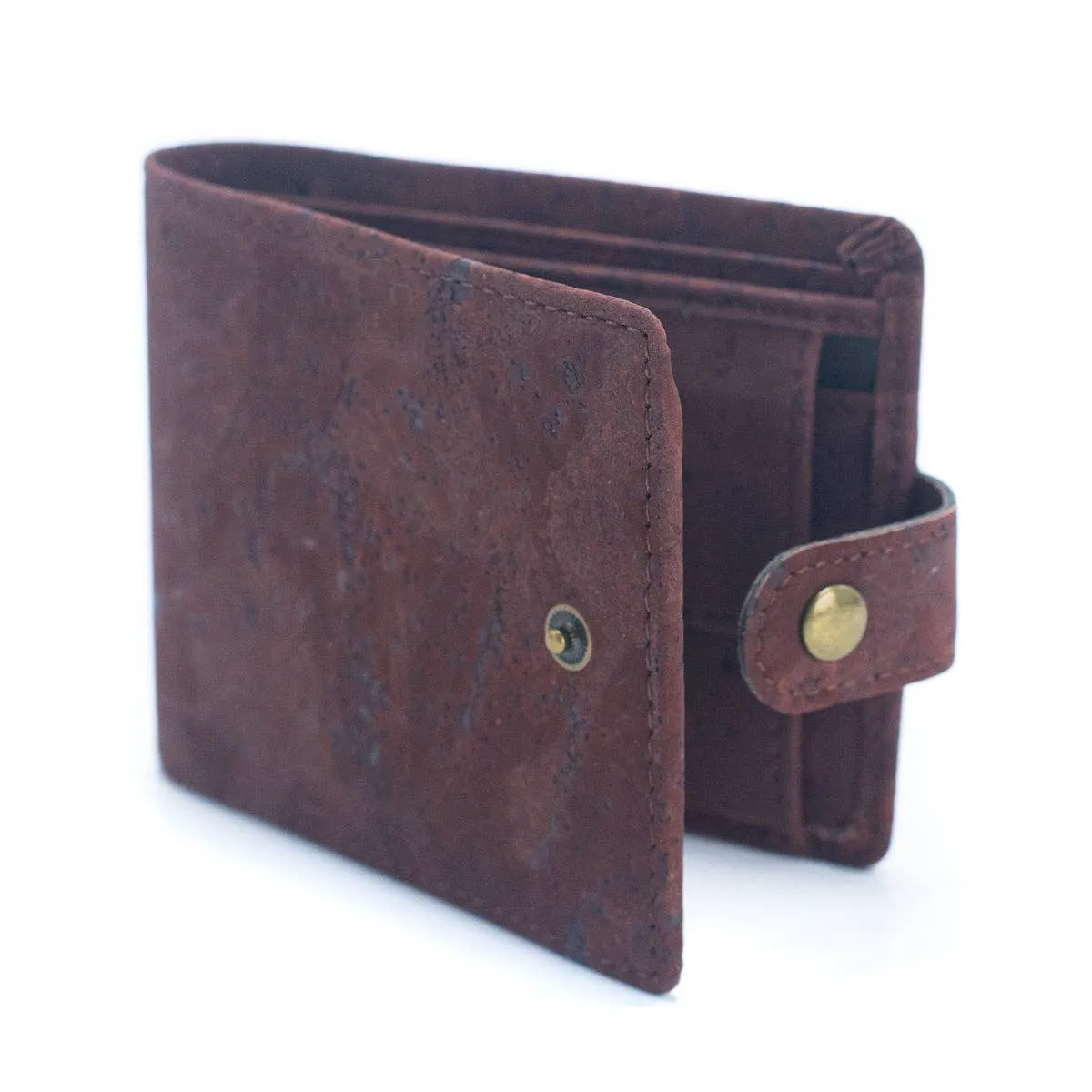 Sleek Bifold Cork Wallet with Snap Button BAG-2270-WALLET