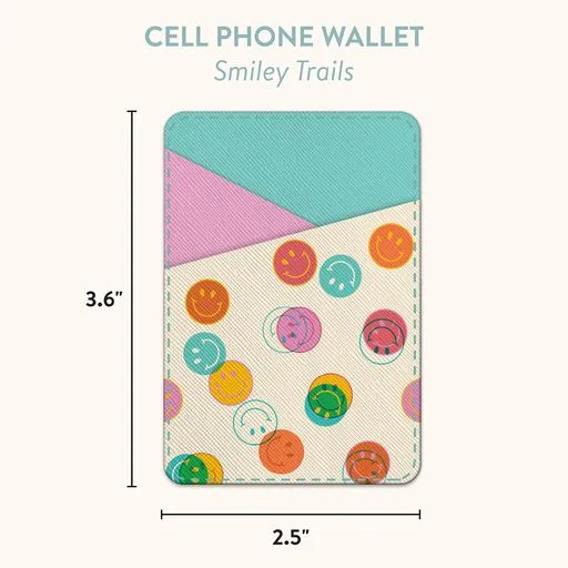 Smiley Trails Stick-On Cell Phone Wallet