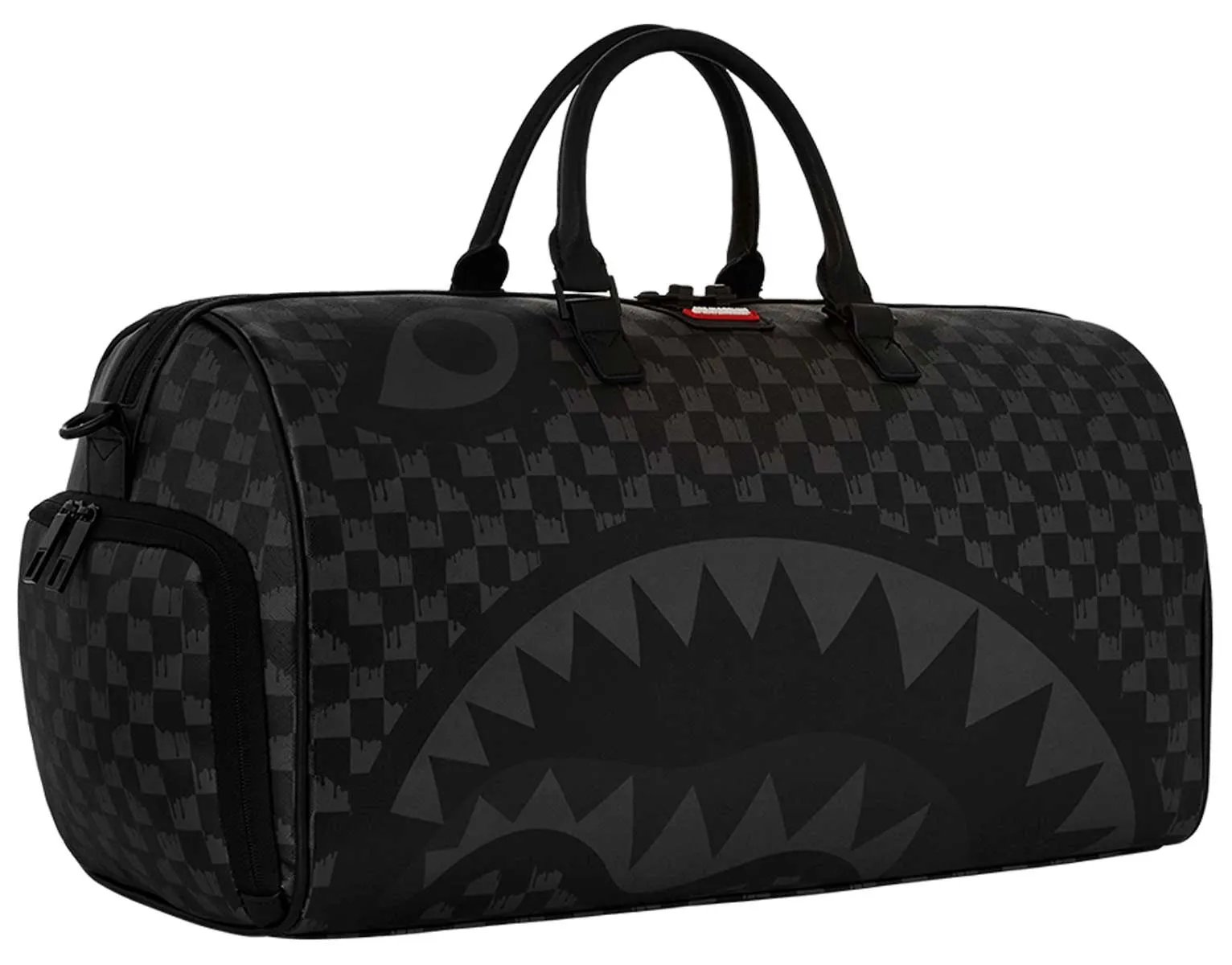 Sprayground Hangover Drip Check In Grey Black Duffle Bag