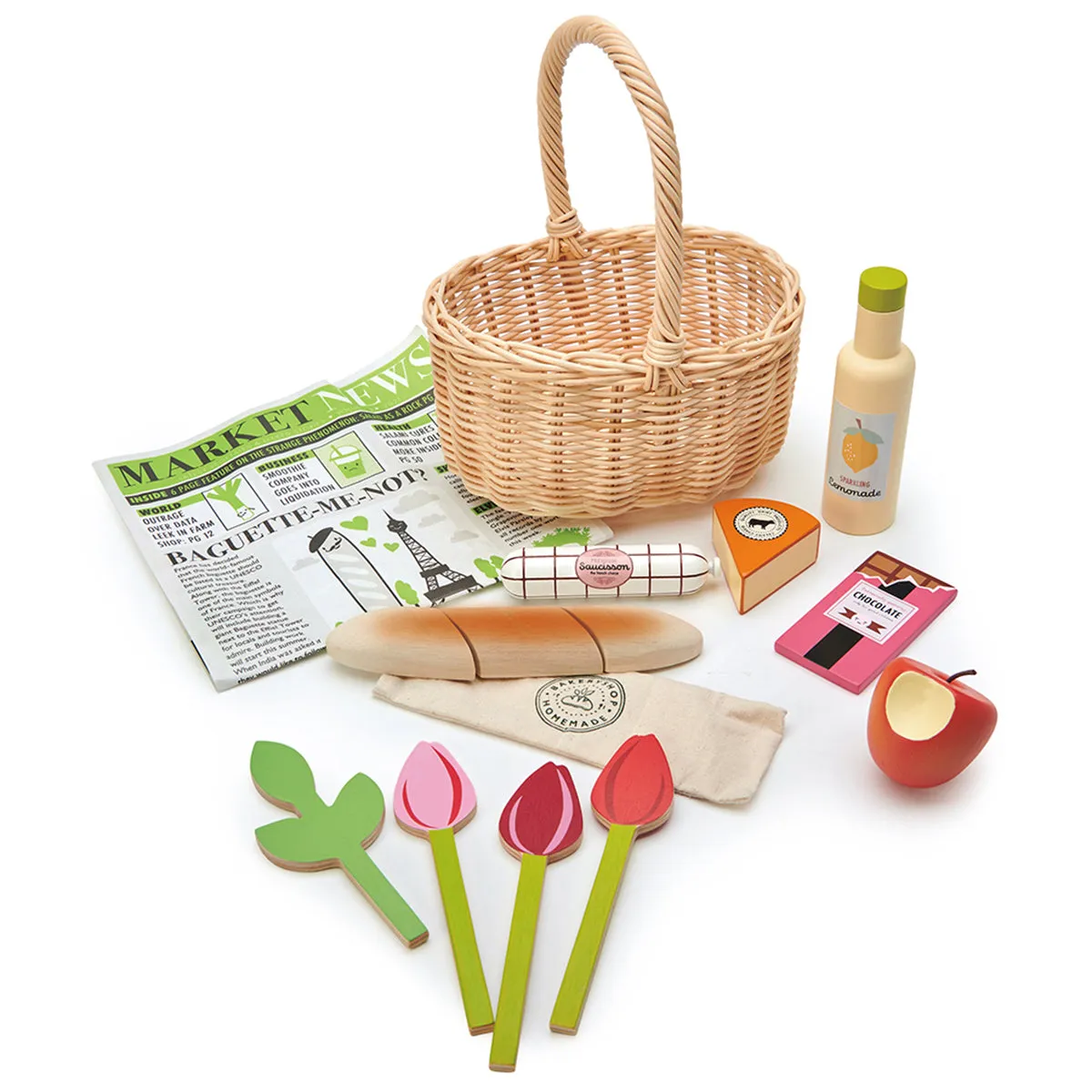 Tender Leaf Wicker Shopping Basket