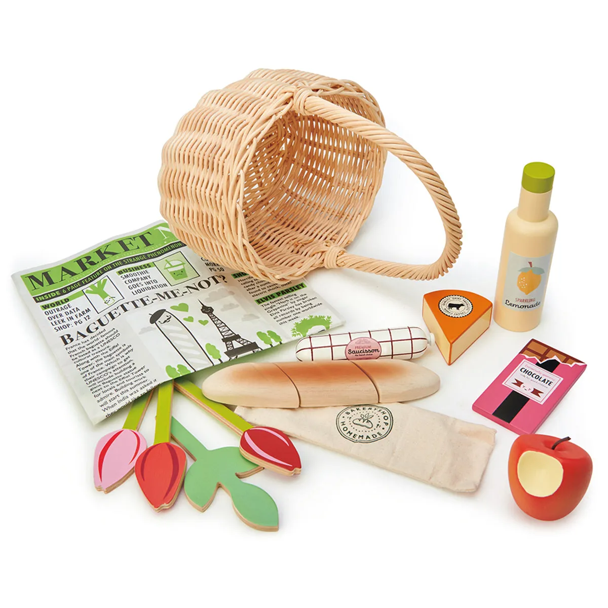 Tender Leaf Wicker Shopping Basket