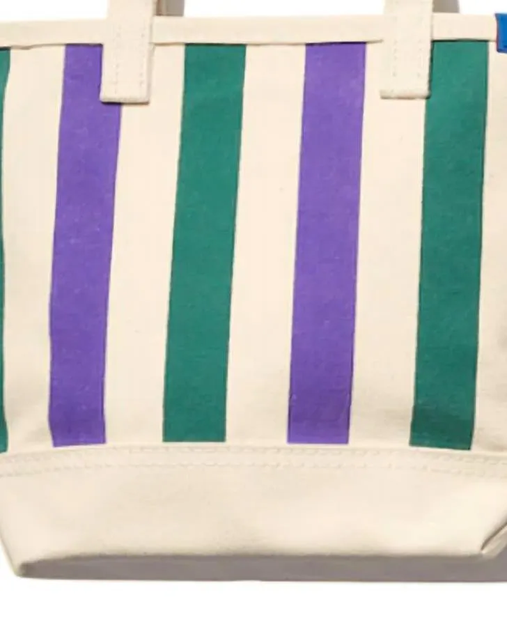 The All Over Striped Bucket Bag in Green/Grape | Green/Grape