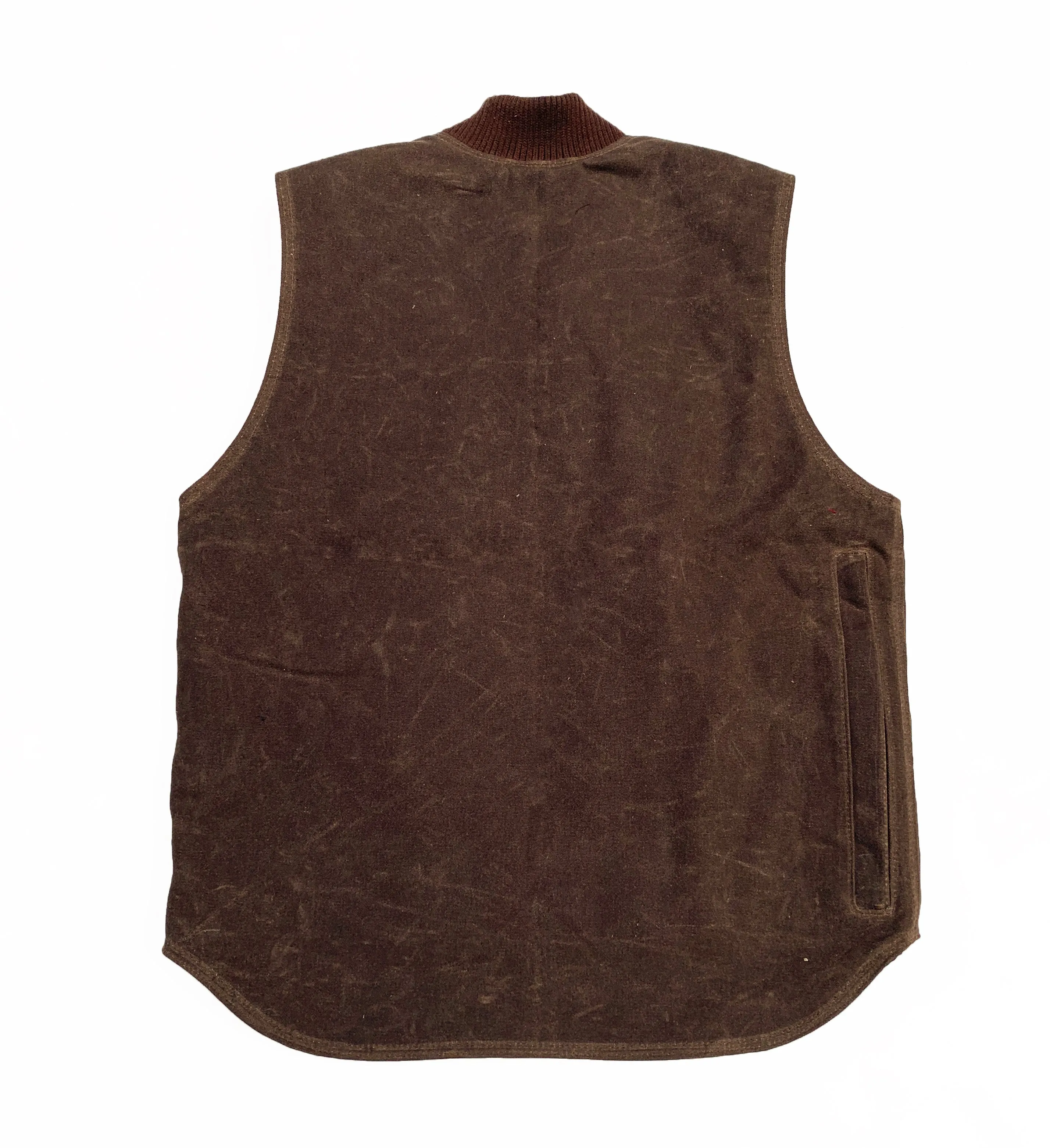 THE BQE Heavyweight Waxed Canvas Vest - Brown