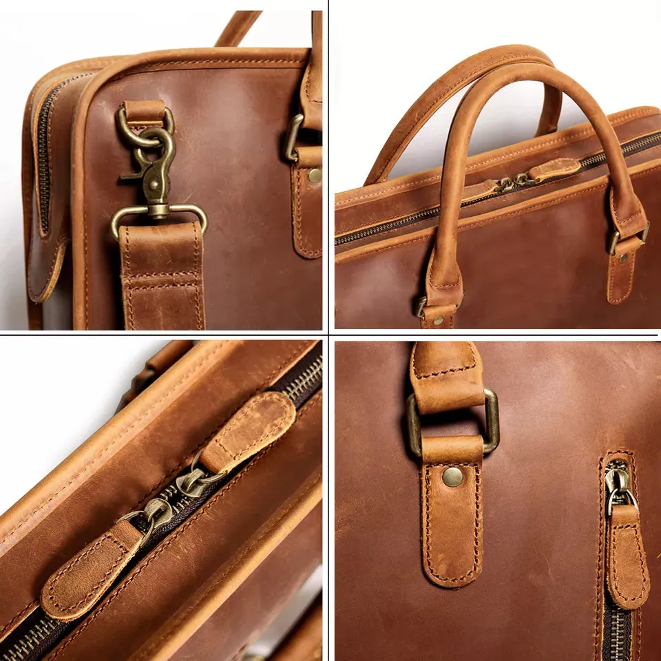 The Hemming Leather Laptop Bag | Vintage Leather Briefcase