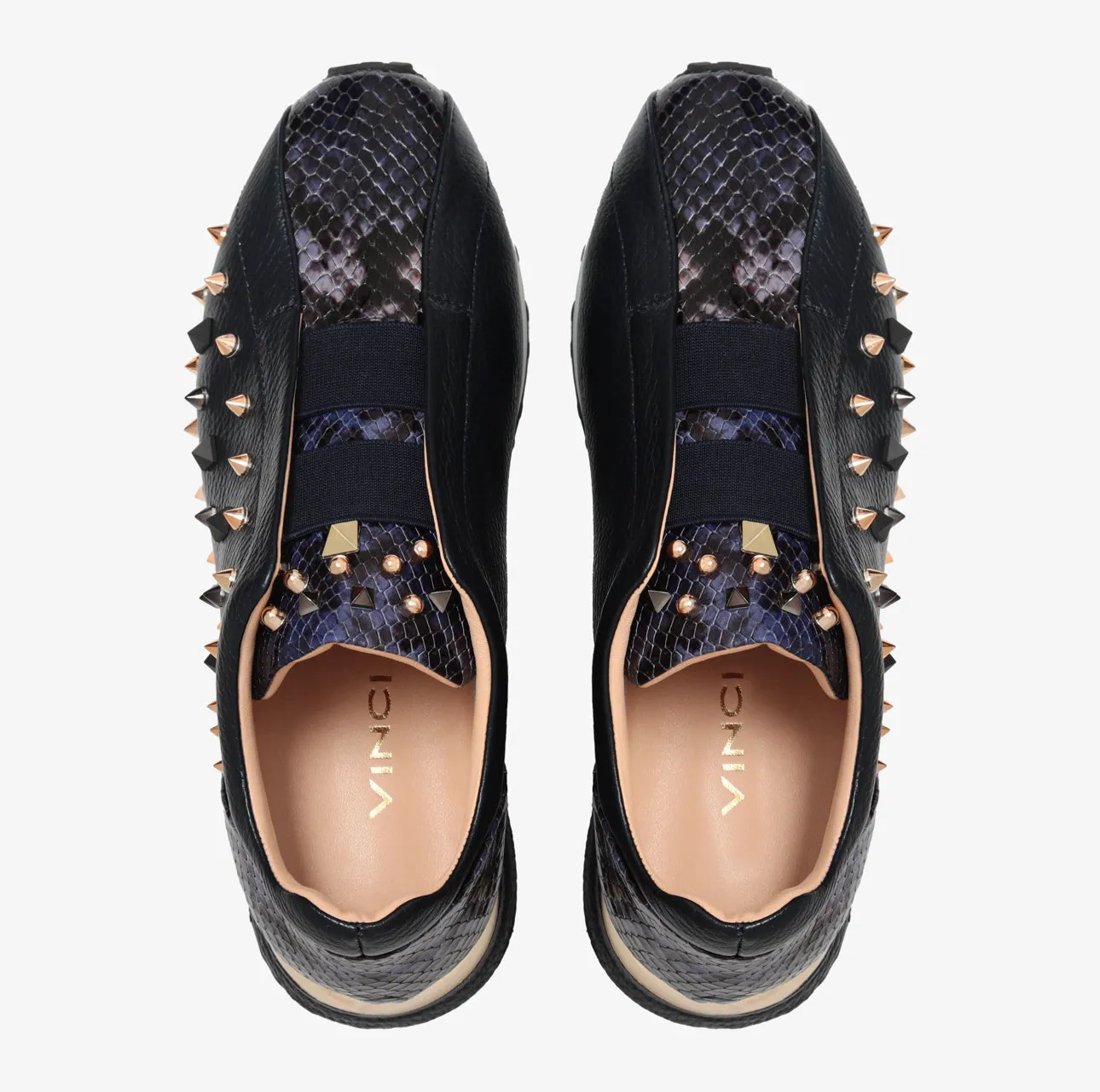 The Infanta Navy Spike Leather Women Sneaker Limited Edition