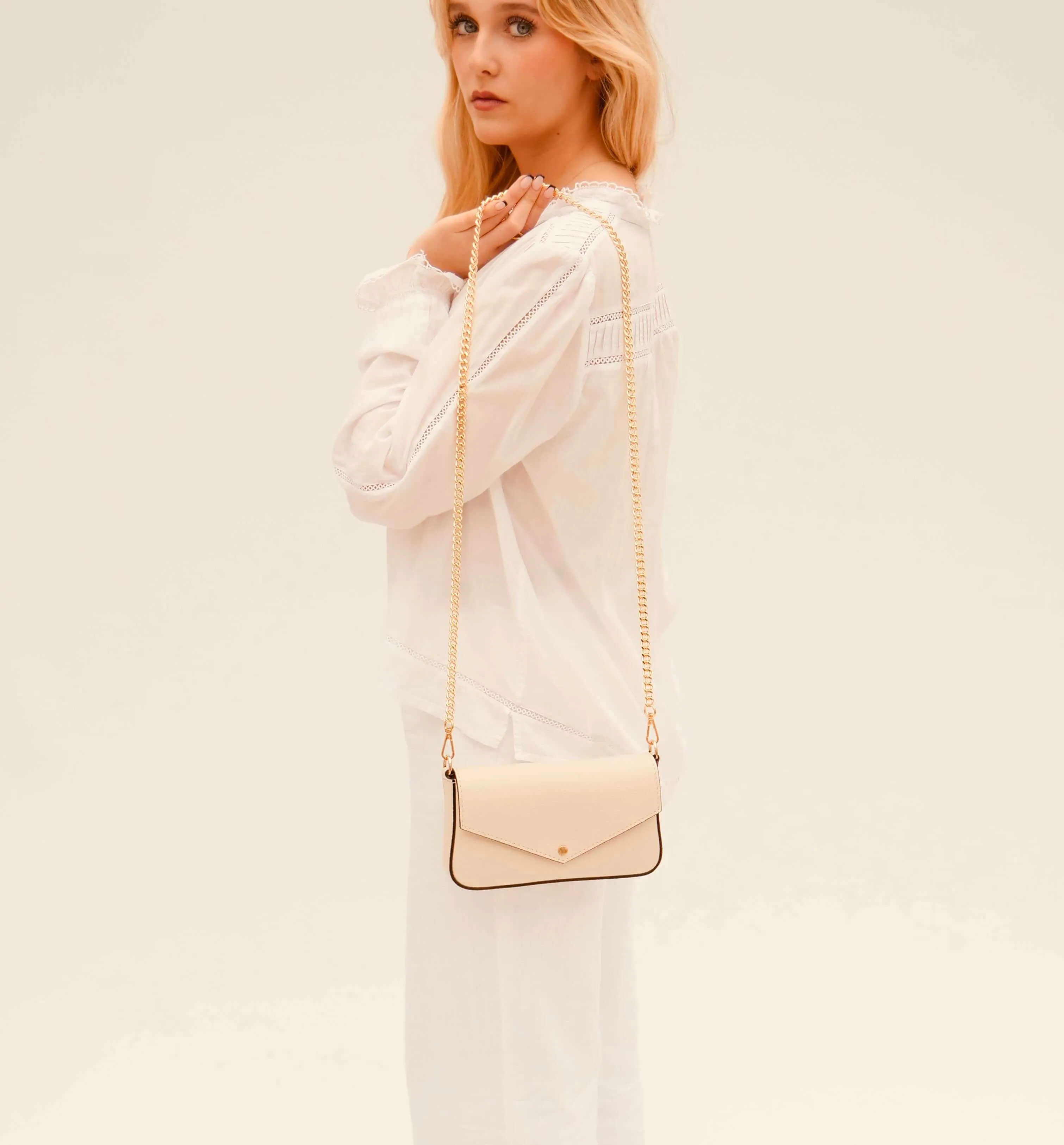 The Munro Stone Leather Shoulder Bag