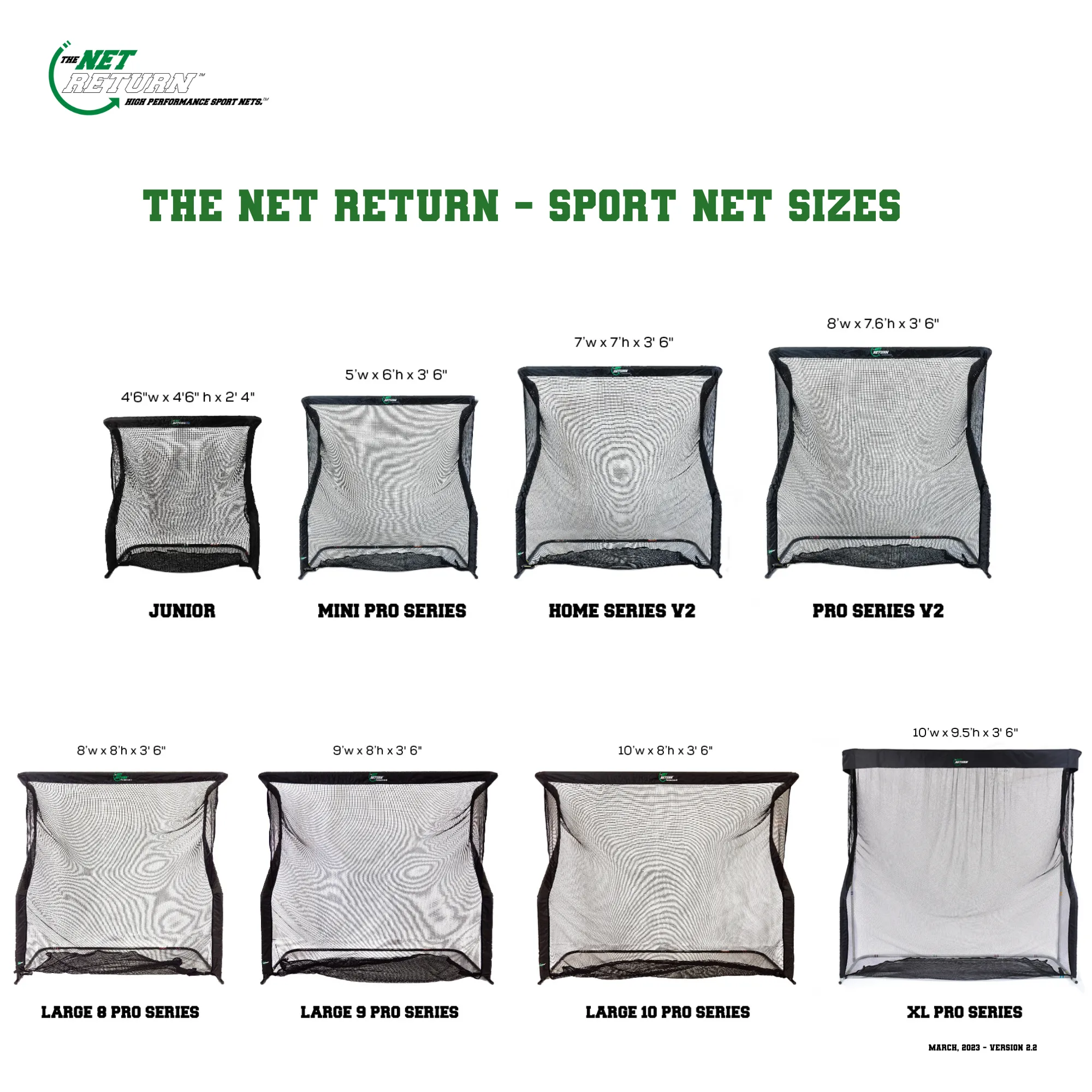 The Net Return Home Series V2- 7' x 7' Golf Net