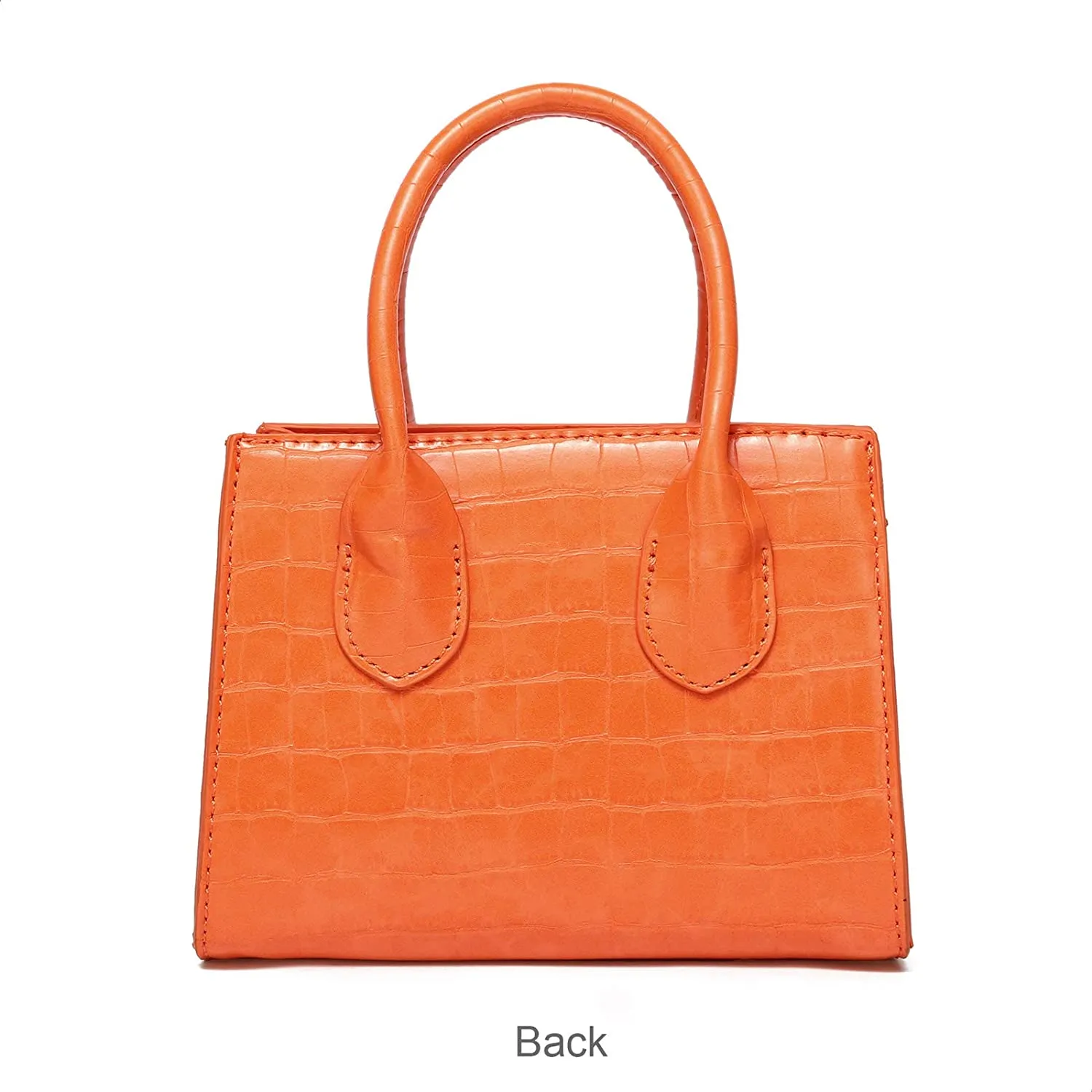 Trendy Orange Mini Purse Crocodile Pattern Handbag