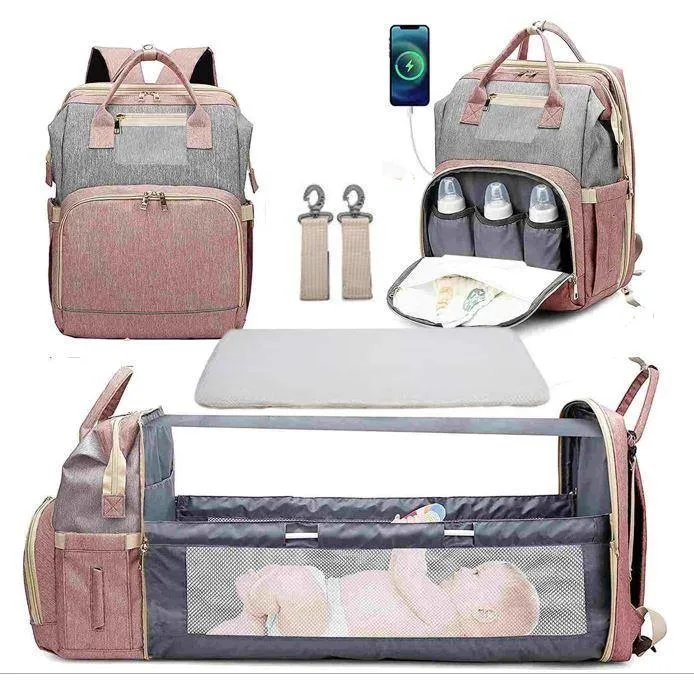 Ultimate Diaper Bag Backpack With Bed Changing Station