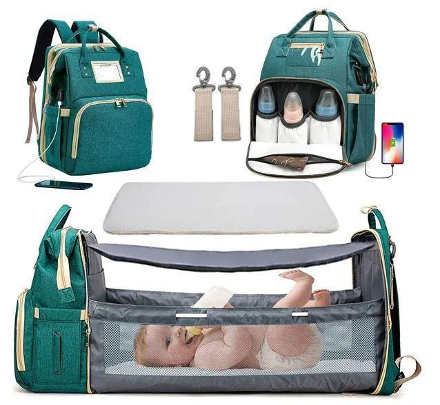 Ultimate Diaper Bag Backpack With Bed Changing Station