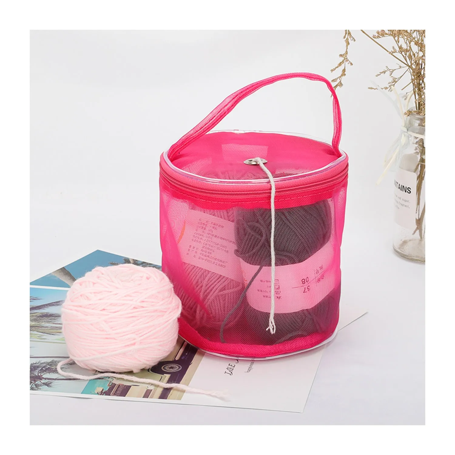 Universal Crafts Knitting Yarn Storage Bag Small #1 - Hot Pink*