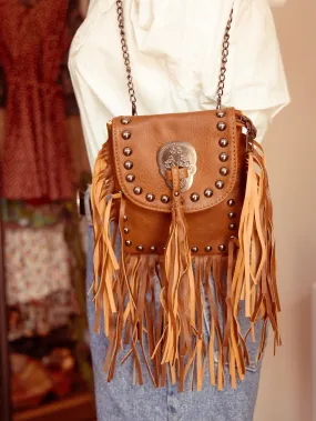 Vegan Leather Fringe Purse