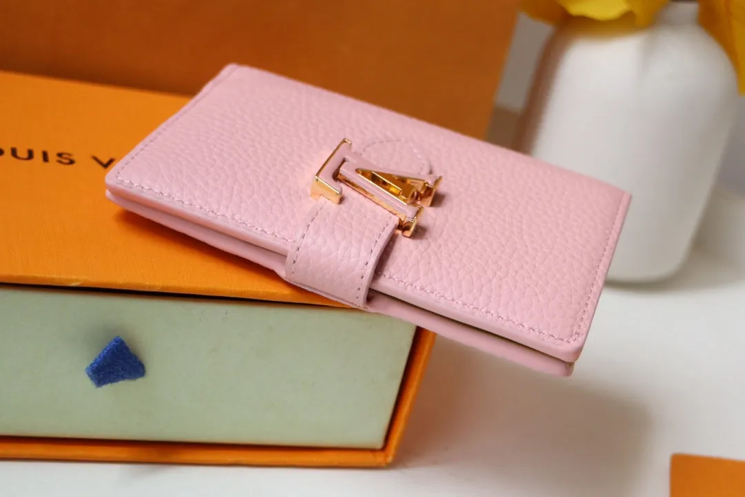 VERTICAL COMPACT WALLET PINK CAPUCINES