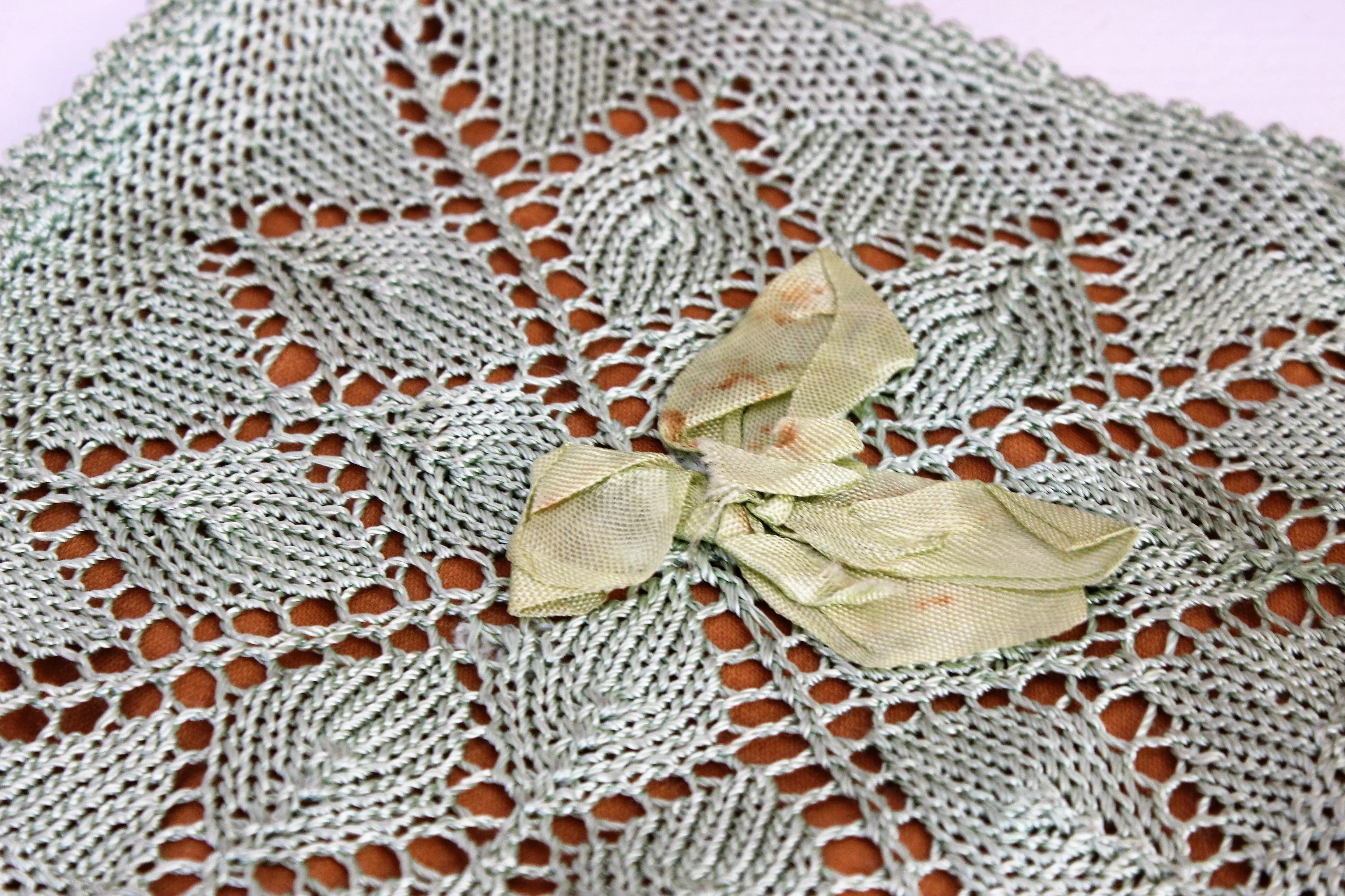 Vintage 1920s 1930s Handkerchief Bag in Mint Green