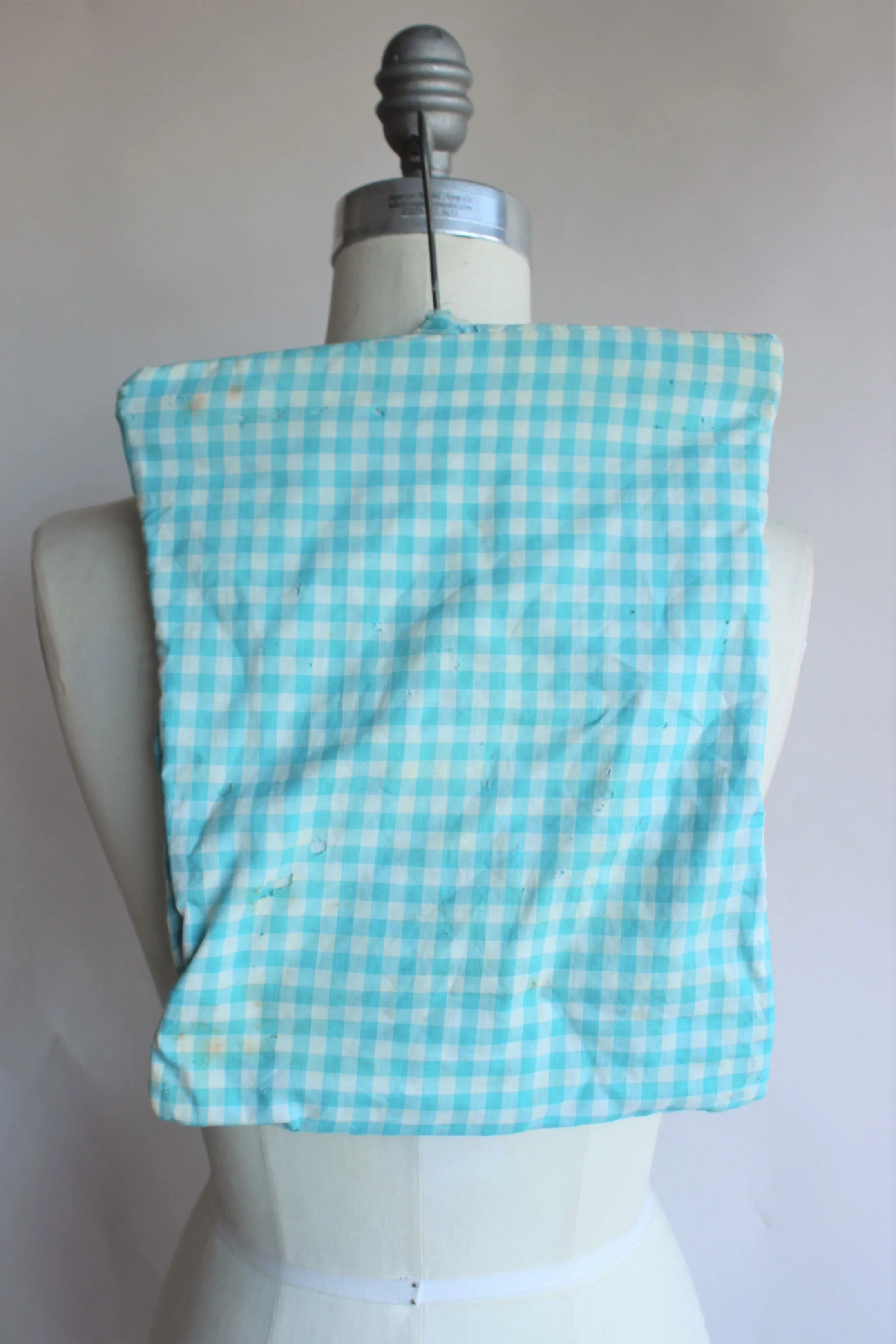 Vintage 1950s Gingham Clothespin Bag