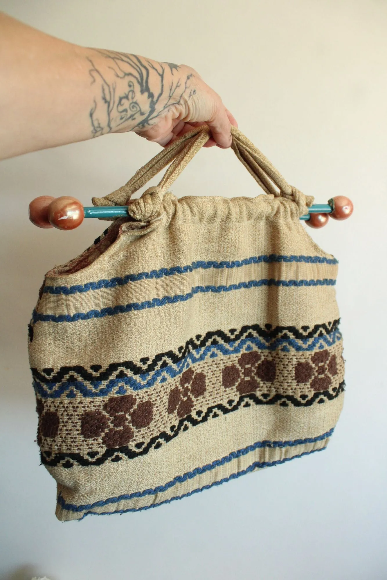 Vintage 1960s Reversible Needlework Bag