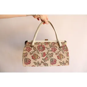 Vintage 1960s Verdi Floral Pattern Tapestry Bag