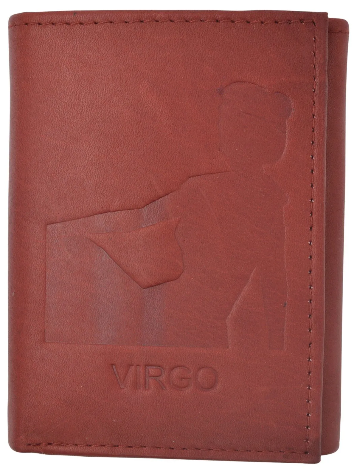 Virgo Zodiac Sign Bifold Trifold Genuine Leather Men's Wallets