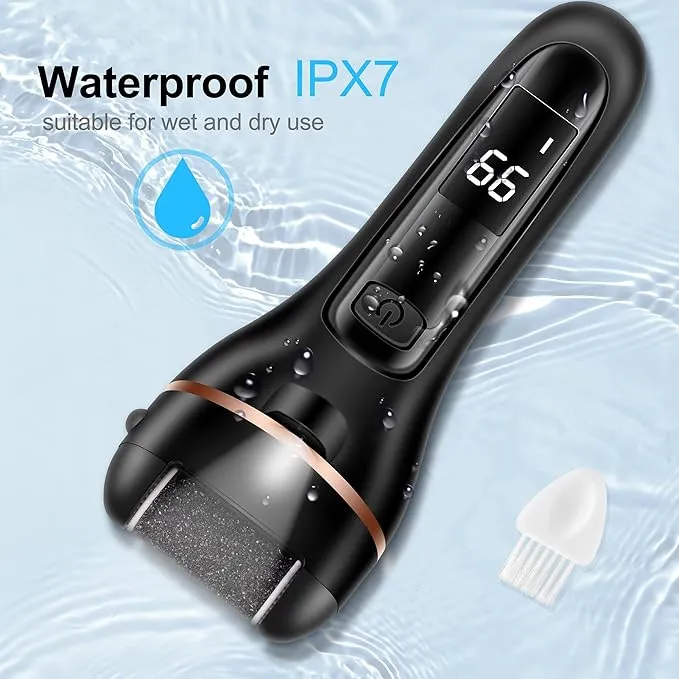 Waterproof electric foot callus and hard skin remover | Feet dry skin, cuticle and nail clipper | Made with 1200mAh lithium battery