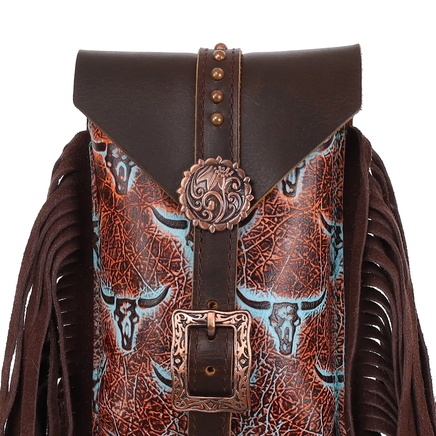 Weathered Steer Rear Cinch Bag