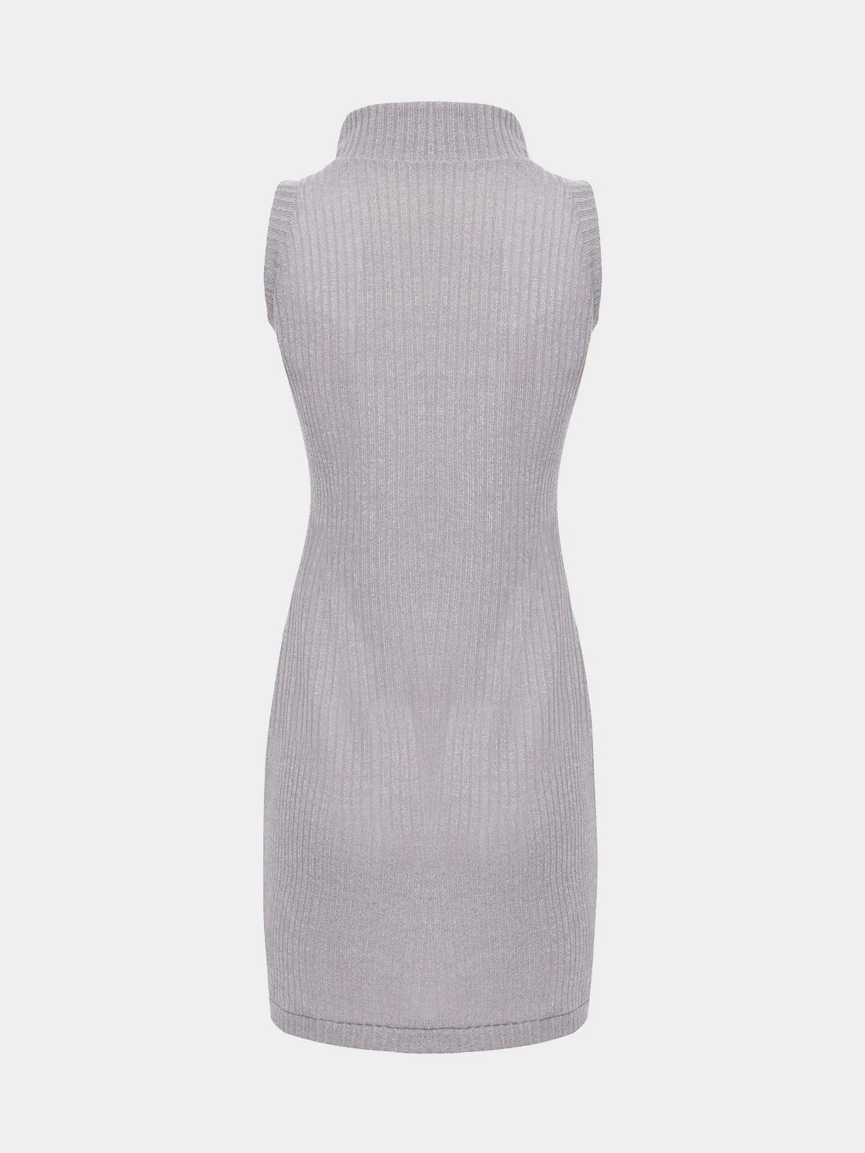 Wholesale Grey Crew Neck Sleeveless Mini Dress