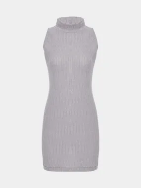 Wholesale Grey Crew Neck Sleeveless Mini Dress