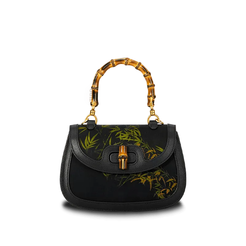 Xiangyunsha Print Crossbody  Bamboo Handle Bag for Women