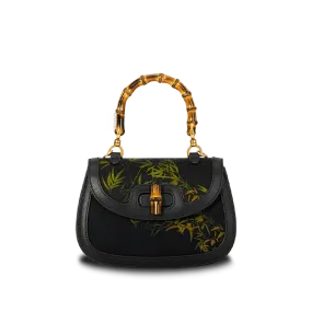 Xiangyunsha Print Crossbody  Bamboo Handle Bag for Women