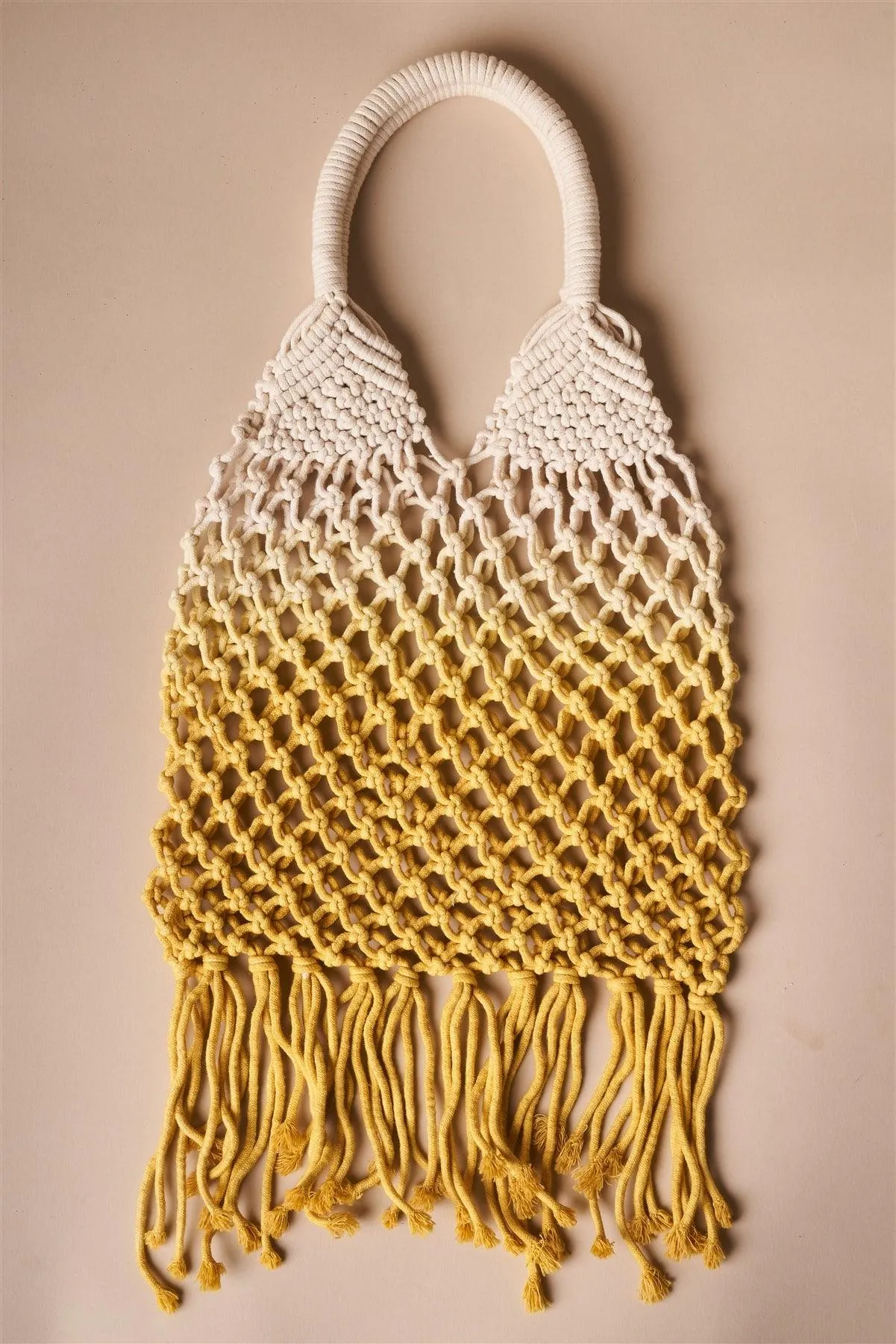 Yellow Cotton Net Fringe Fashion Bag /1 Bag